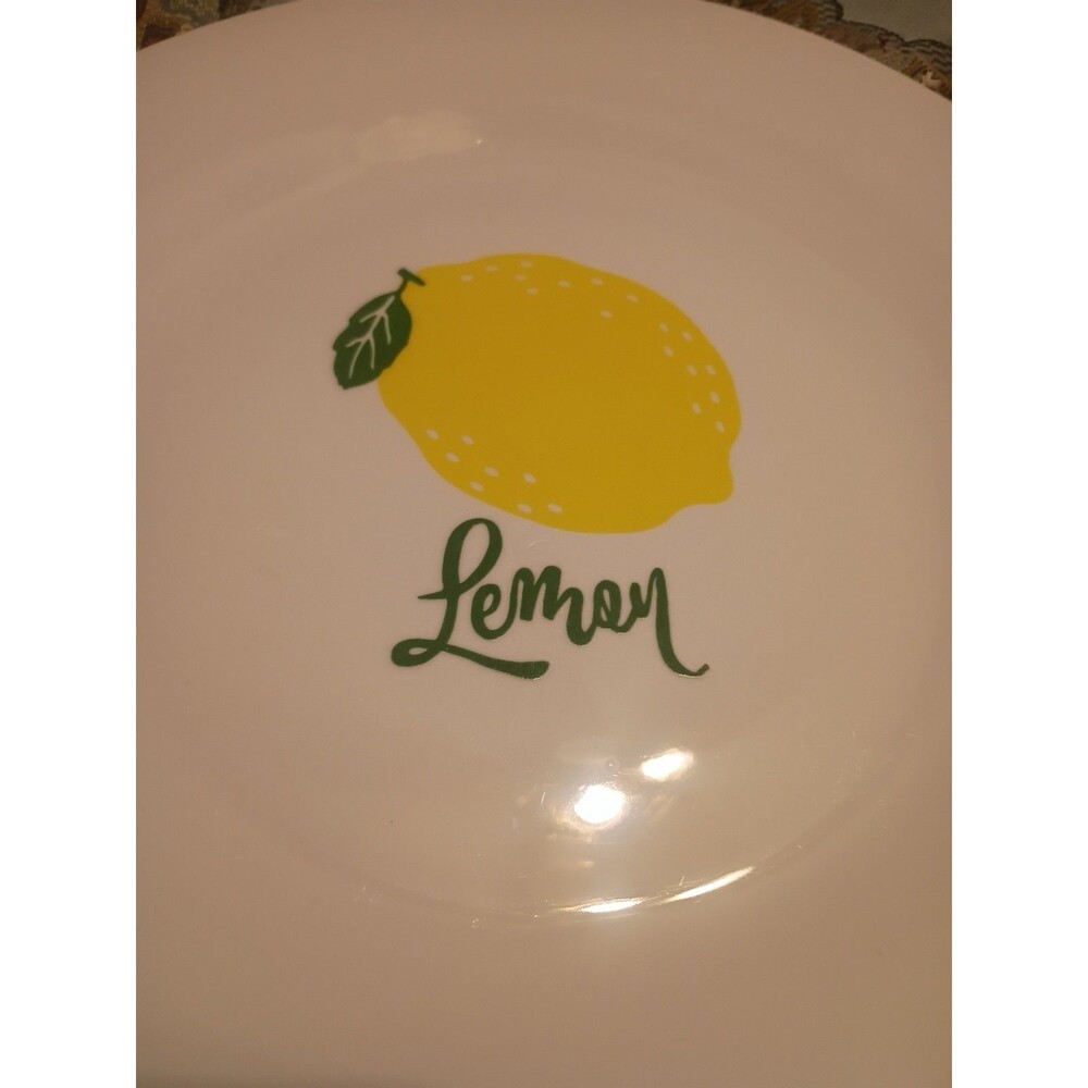 Lemon Dish Set "When Life Gives You Lemons" Yellow and White 4 Pieces - Picture 3 of 5